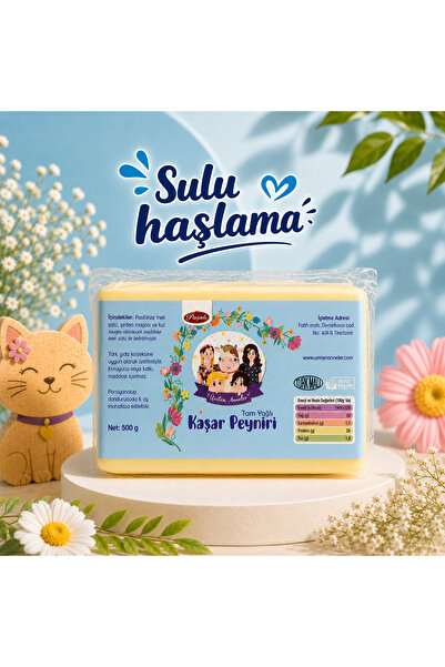 ÜRETEN ANNELER Tam Yağlı Taze Kaşar Peyniri 500 gr