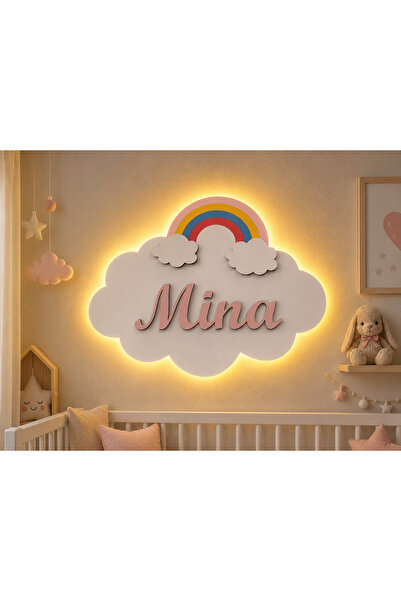 Runc Design Led Işıklı Bebek ve Çocuk Odası Duvar Dekorasyonu - Gökkuşağı ve ...