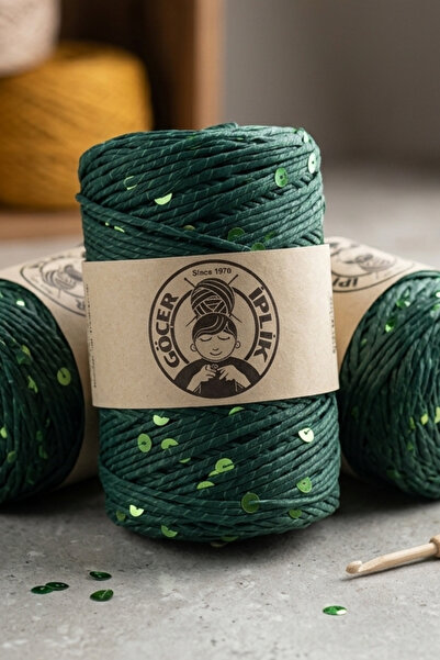 Göçer İplik Since Pullu Rafya 6mm pul Premium 200 Metre İp Raffia İp 200 Gram...
