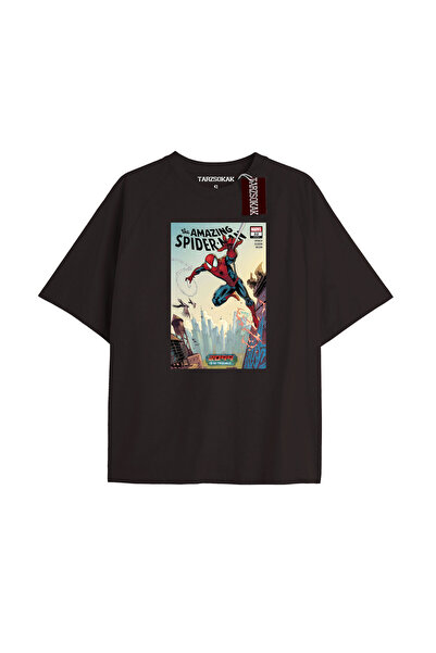 TIMESWASTINGIRL Μπλουζάκι Spider-Man με εκτύπωση εφημερίδας, μοντέλο No Way Home