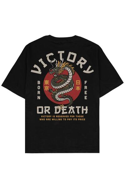 Adrift Pobeda ili smrt crna Oversize kroj unisex T-shirt