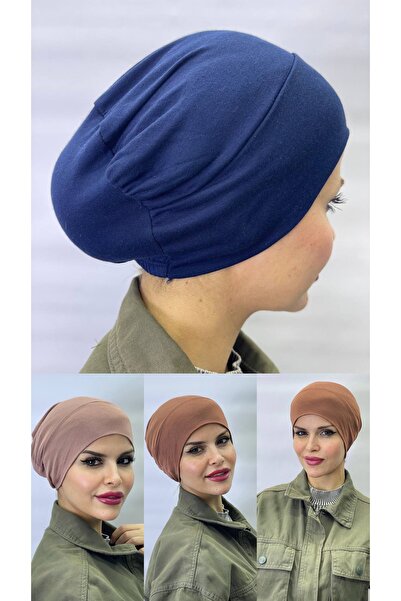 ALDAIYR 4 Pcs Hijab Elastic Non-Slip Seamless Snap-On Sea Hat Practical Hat