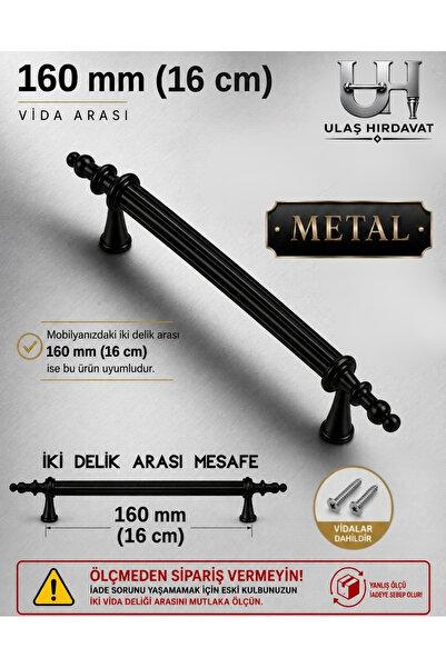 Ulaş Hırdavat Lüx Dolap Çekmece Kulpu Kumru Kulp 1 Adet 160mm Mobilya Kulplar...