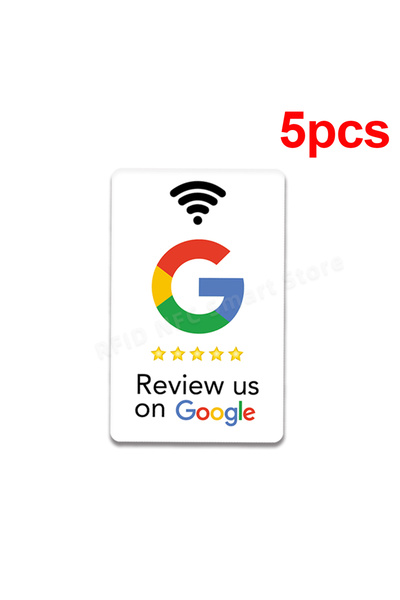 Choice 5pcs White 5pcs Google Reviews NFC Cards Boost Your Reviews PVC Materi...
