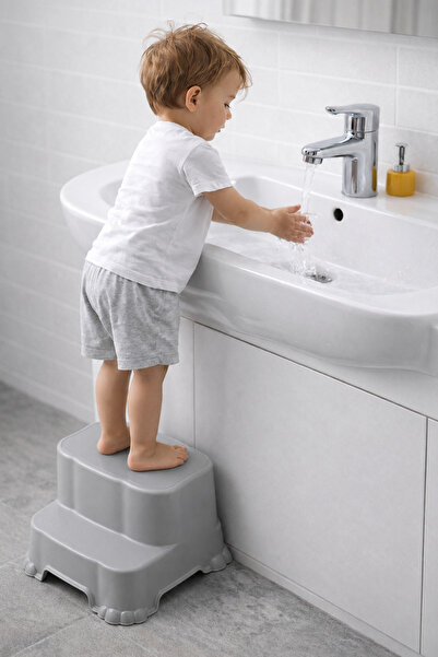 PONÇİK STORE Kaydırmaz Çocuk Taburesi - Çift Basamaklı Banyo Lavabo Merdiven ...