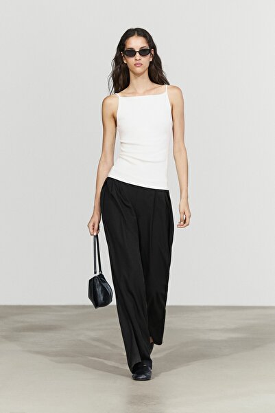 Massimo Dutti Pamuk karışımlı ince askılı üst