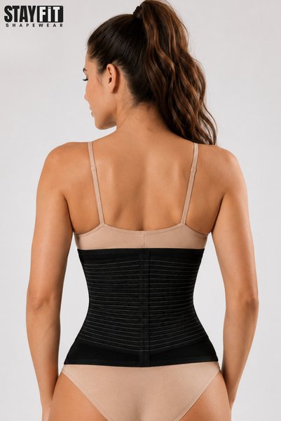 STAYFİT Black Thermal Sauna Belt and Waist Belly Corset
