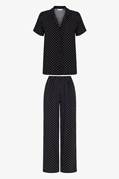 Penti Black White Dots Shirt Pants Pajama Set