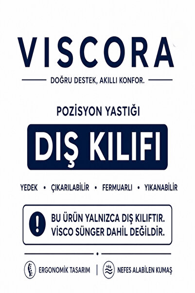 VISCORA Sadece Dış Kılıf Ortopedik Pozisyon Yastığı Tüm ürünler İçin Yıkanabi...
