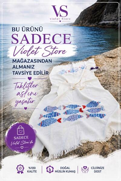 Bambu Müslin Pamuk Peştemal ve Plaj Havlusu - Ahtapot Baskı Tekniği Su Emici ...