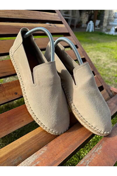 by selvi Lukka Shoes Daisy Men's Faux Leather Beige Elastic Espadrille