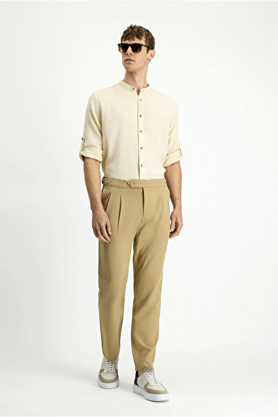 Kiğılı 6 Drop Regular Fit Standard Cut Buckled Pleated Classic Fabric Trousers