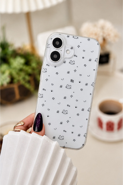 Go Aksesuar Iphone 16 Uyumlu MAT BASKI Parmak İzi Bırakmaz Şeffaf Kılıf