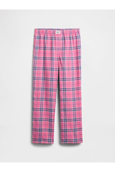 GAP Kız Çocuk Pembe %100 Geri Dönüştürülmüş Flannel Pijama Altı