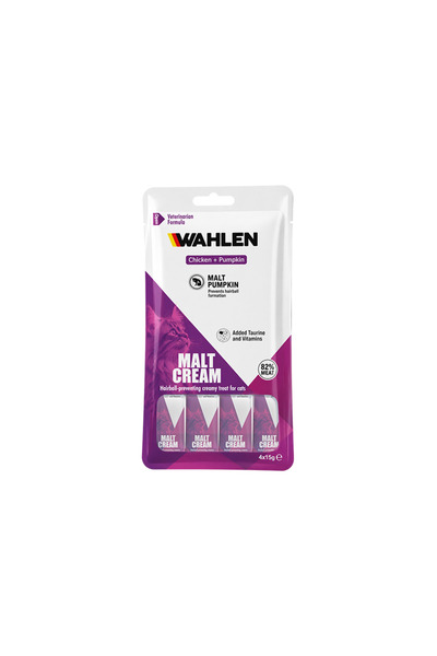 WAHLEN Balkabağı Özlü Tüy Yumağı Önleyici Malt Sıvı Kedi Ödül Kreması 4x15 GR