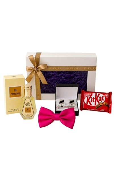 velve Men's Top Bottom Set Fuchsia Party Edition, Friend 50ml EDP, bow tie, c...