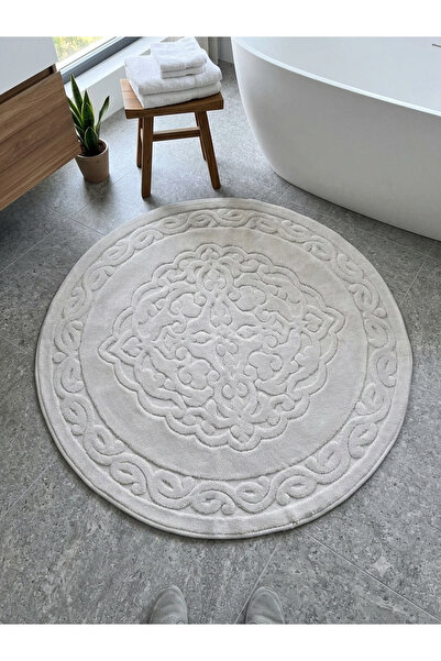 SN COTTONIA HOME سجادة حمام ناعمة قابلة للغسل مقاس 120 × 120 دائرية الشكل