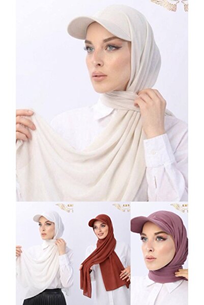 ALDAIYR Ready-Made Shawl Hijab with 4 Hats Sandy