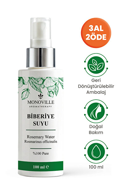 Monoville Biberiye Suyu 100 ml Cam Şişe Sprey Başlıklı (Rosemary Water)
