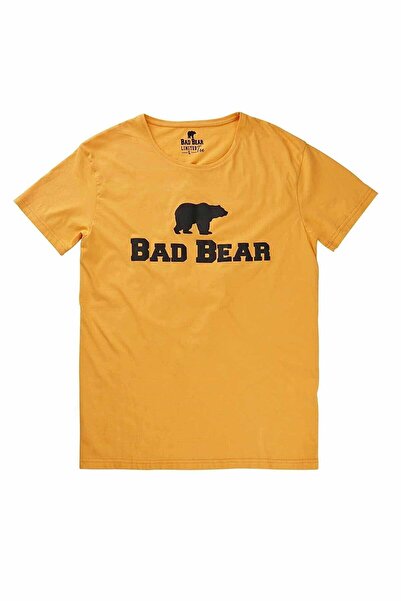 Bad Bear Tee Crew Neck Men's T-Shirt - Mustard