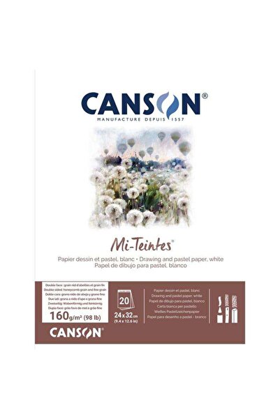 Canson Mi-Teintes Pastel Blok Beyaz 160 g 24x32 cm 20 Yaprak