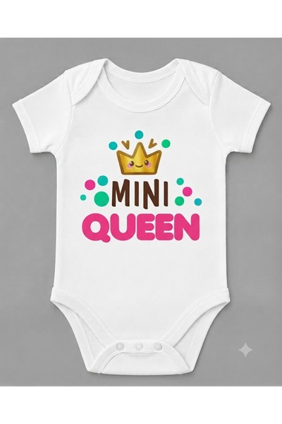 EYDUBABY Mini Queen Queen Printed Baby Bodysuit with Snap Fasteners
