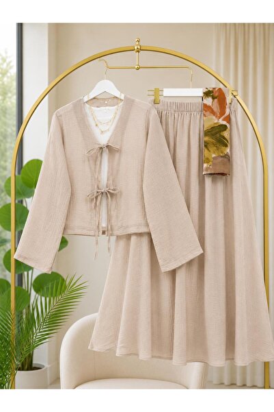 MODA VEDAT Women's Corduroy Skirt Suit -0650