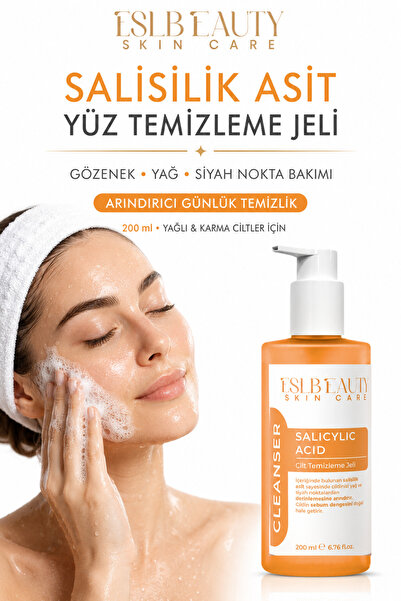 Salisilik Asit Yüz Yıkama Jeli 200 ml – Gözenek Arındırıcı, Akne & Siyah Nokta Karşıtı