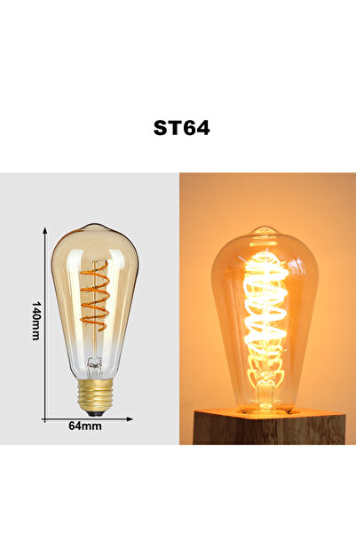 Choice 4W Yes Warm White ST64 E27 LED Filament Light Bulb 220V 4W A60 ST64 T4...