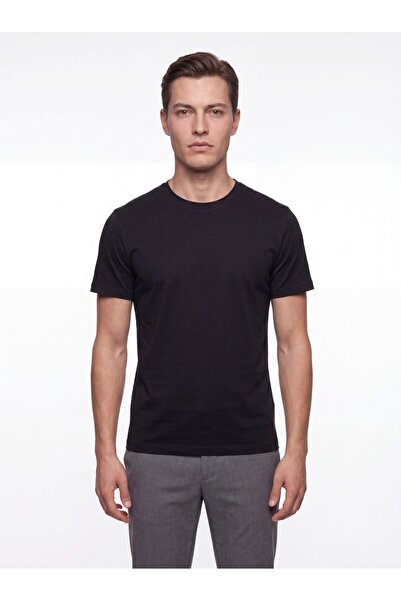 Efor Comfort Fit Cotton Modal Fabric Crew Neck Black T-Shirt Ts 924
