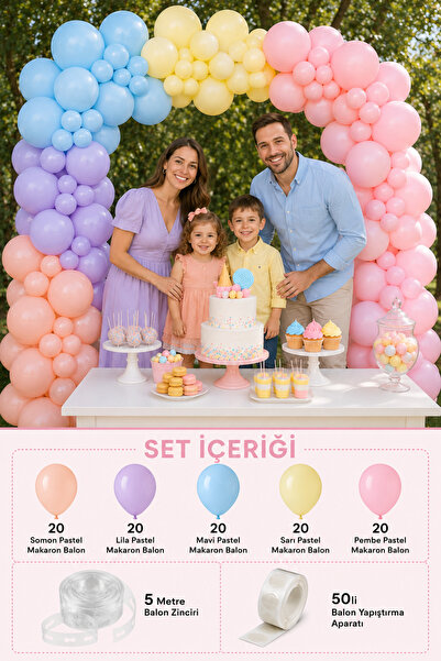 Parti dolabı جهاز بالون سلسلة 5 متر + 100 بالونة كم