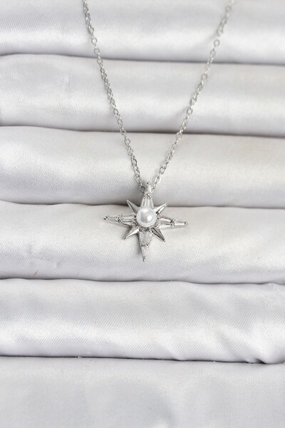 Inure Jewelry 316L Steel Chain Silver Color Polar Star Model Women's Necklace