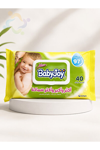 BabyJoy مناديل مبللة سميكة وكبيرة الحجم معطرة، 40 منديلًا