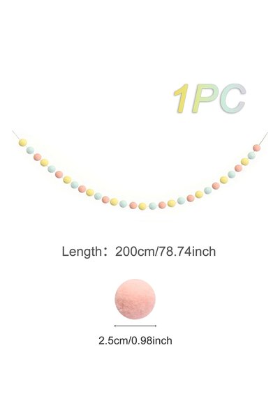 Choice3 1pc 2M Felt Ball Garland Pompom String Ornaments For Boho Home Bedroo...