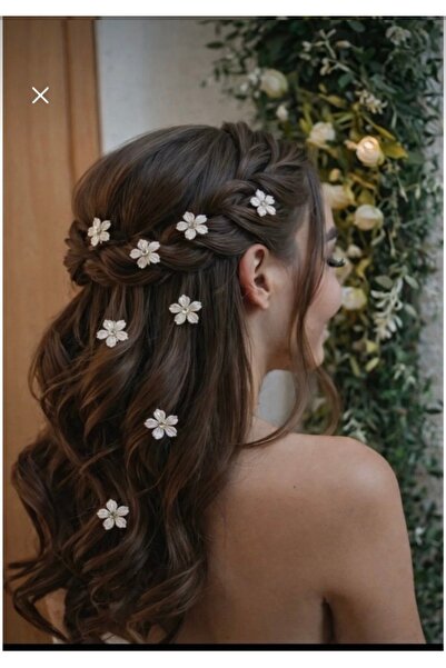 ASİMEL TASARIM 10Pcs Daisy Hair Accessory Wedding Henna Nikaah Engagement