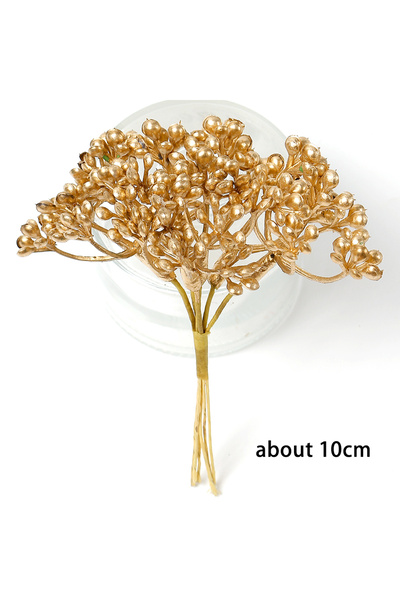 Choice 1 6Pcs Artificial Plants Gold Plastic Eucalyptus Leaves Home Decor Chr...