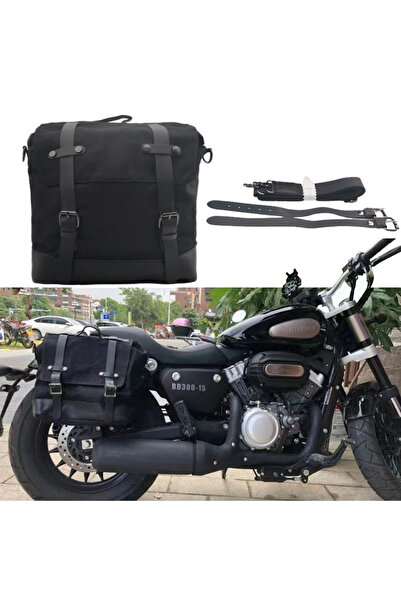 Choice3 black 2 Retro Motorcycle Saddle Bag Waterproof Motorbike Side Bag Lar...