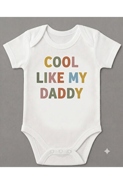 EYDUBABY بدلة أطفال مطبوعة من القطن العضوي بطباعة Cool Like My Daddy Baba