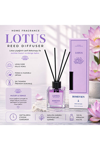 Homevıen Lotus Premium Çubuklu Oda Kokusu – Ferah ve Zarif Ambiyans