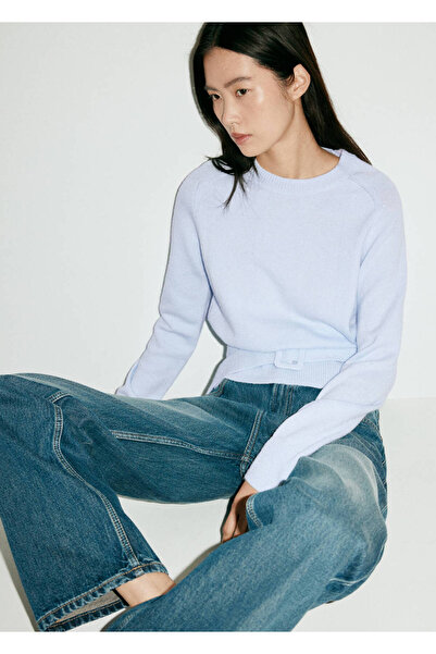 MANGO Woman Buckle-belt knit sweater