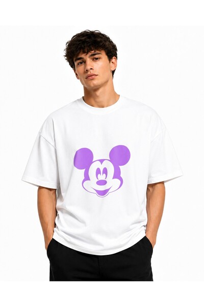 Inscriptie Tricou Unisex Bumbac Premium Casual " Mickey Mouse face "
