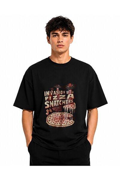 Inscriptie Ουνισέξ Βαμβακερό T-Shirt Υψηλής Ποιότητας  "Εισβολή της πίτσας "
