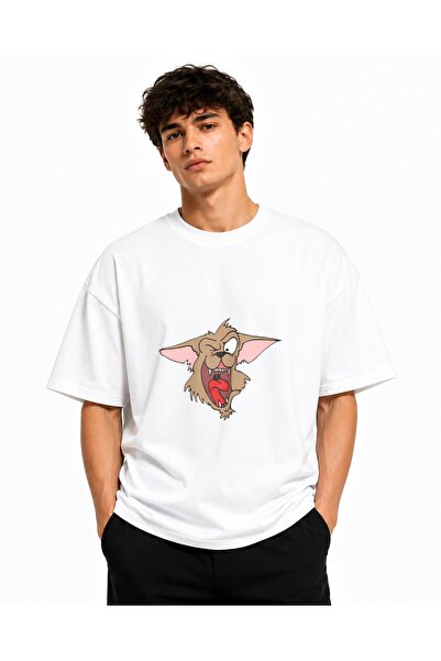 Inscriptie Tricou Unisex Bumbac Premium Casual " Crazy cartoon dog eyes "