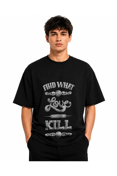 Inscriptie t-shirt Unisex Premium Cotton Casual "Find what you love and let i...