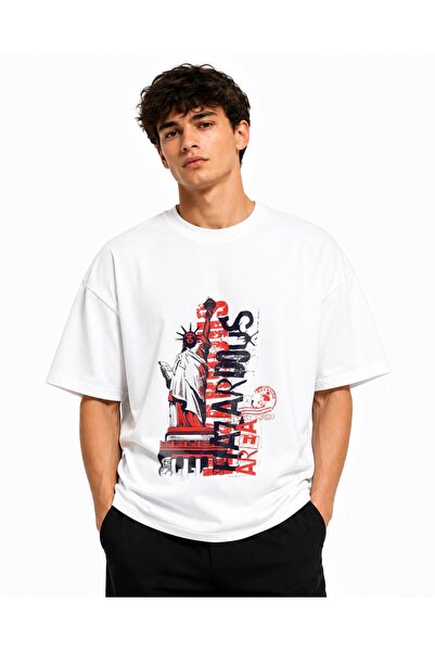 Inscriptie Ουνισέξ Βαμβακερό T-Shirt Υψηλής Ποιότητας  "Άγαλμα της Ελευθερίας...