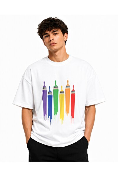 Inscriptie Unisex Premium Cotton Casual T-Shirt "Brushes"