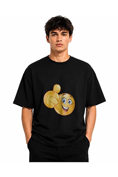 Inscriptie Tricou Unisex Bumbac Premium Casual " OK emoji "