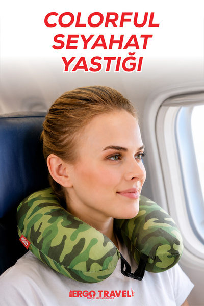 Viscofoam Colorful Ortopedik Seyahat Yastığı Visco Boyun Destekli Seyahat Yas...
