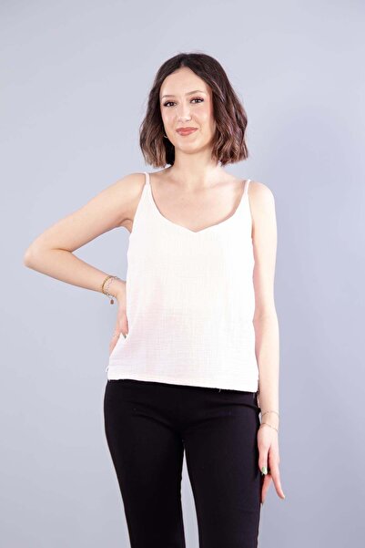 Mckanzie 6650 (N-2284) Μπλούζα μουσελίνας με κορδόνια