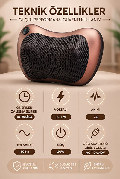 Relax Human Touch Teknolojili Isıtmalı Bacak Boyun Karın Siyah Masaj Aleti Masaj Yastığı